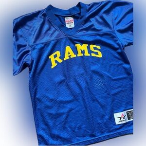 Vintage Rams Football Jersey #10 Jensen Youth small medium Blue Yellow‎ Mesh